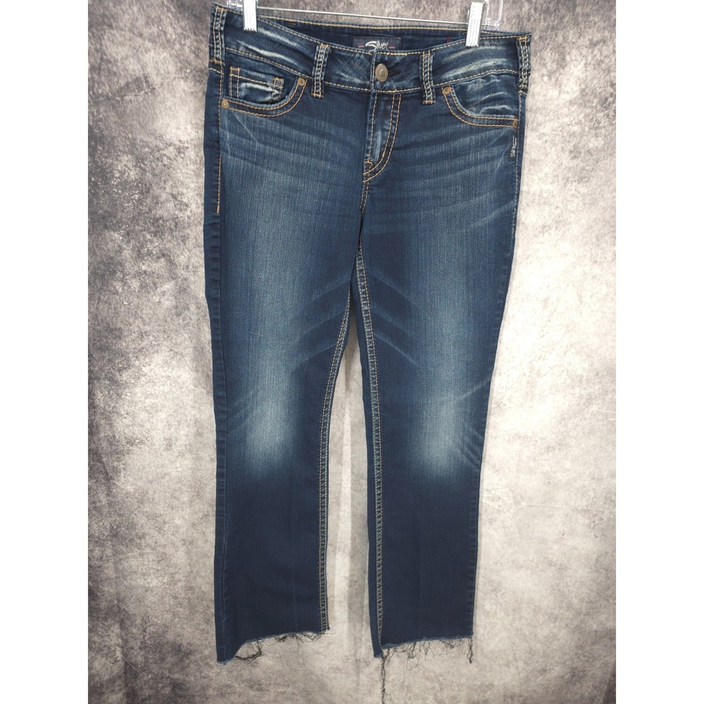 Silver Jeans Womens 31‎ X 33 Blue Suki Slim Boot Blue Medium Wash Super Stretch